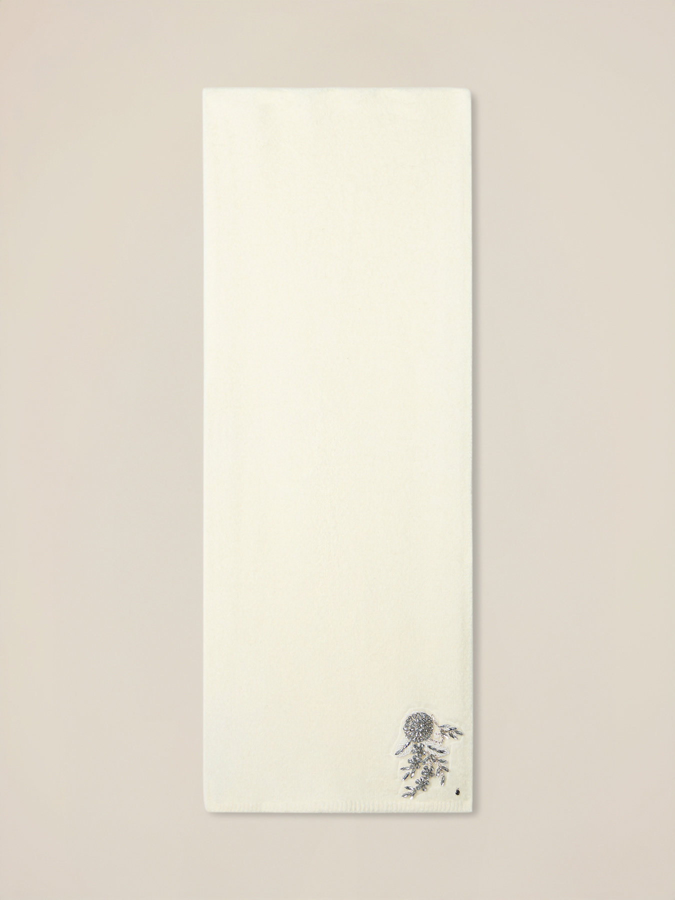 Mixed wool scarf with jewel embroidery image number 1