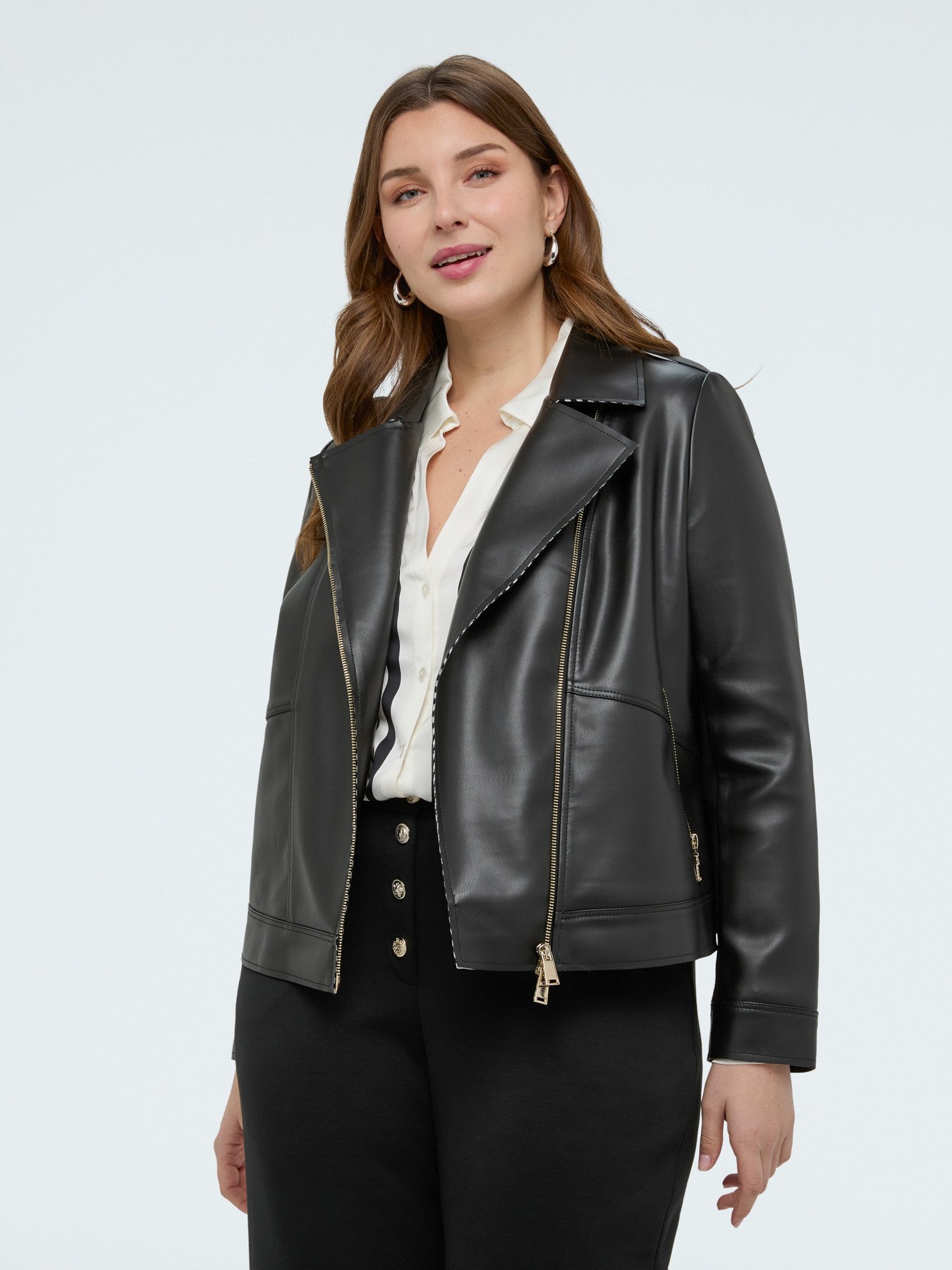 Bikerjacke mit Streifendetails image number 2