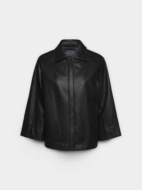 A-line jacket in shiny fabric