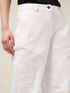 Cotton chinos with floral embroidery image number 2