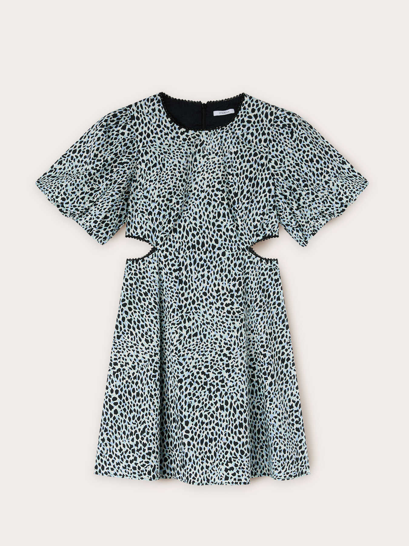 Short animal pattern dress with cut-out detail image number 4
