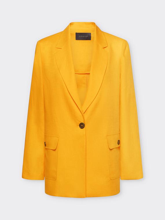 Blazer de linho com bolsos