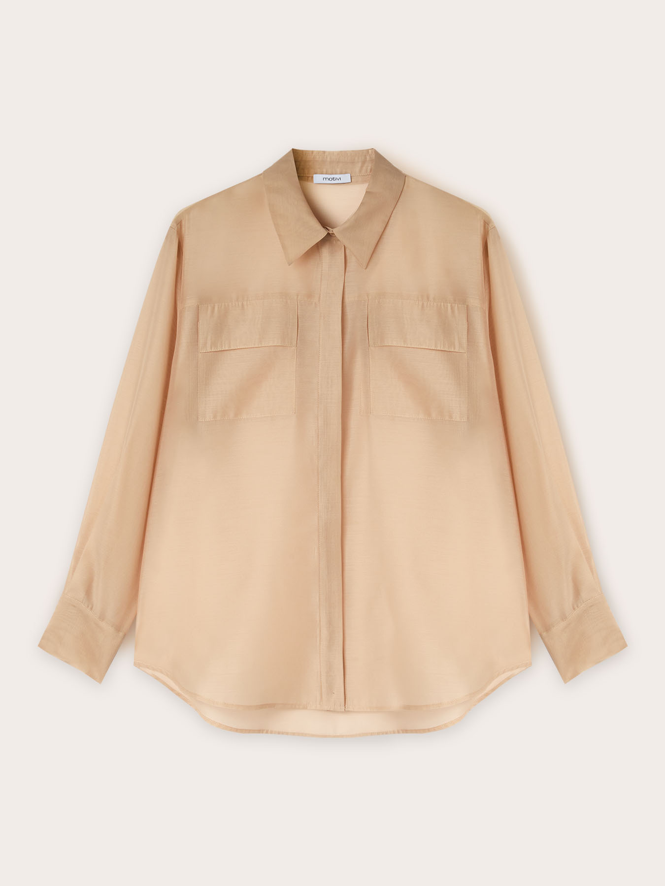Organza shirt with pockets image number 4