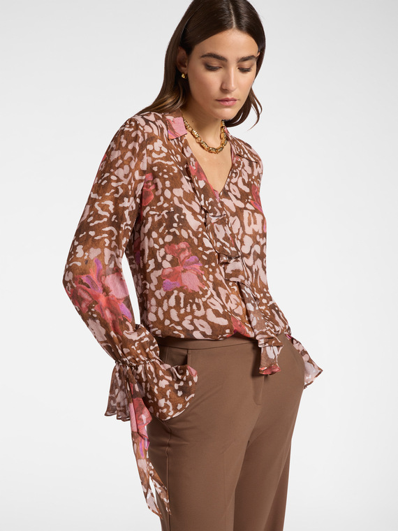 Blusa in georgette stampata