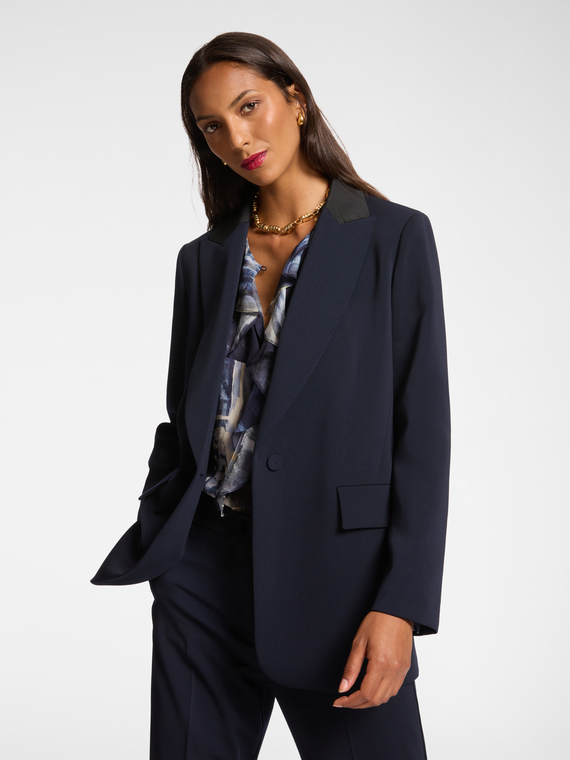 Blazer aus Crêpe-Stoff