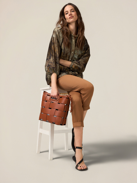 Pantalon chino en coton mélangé