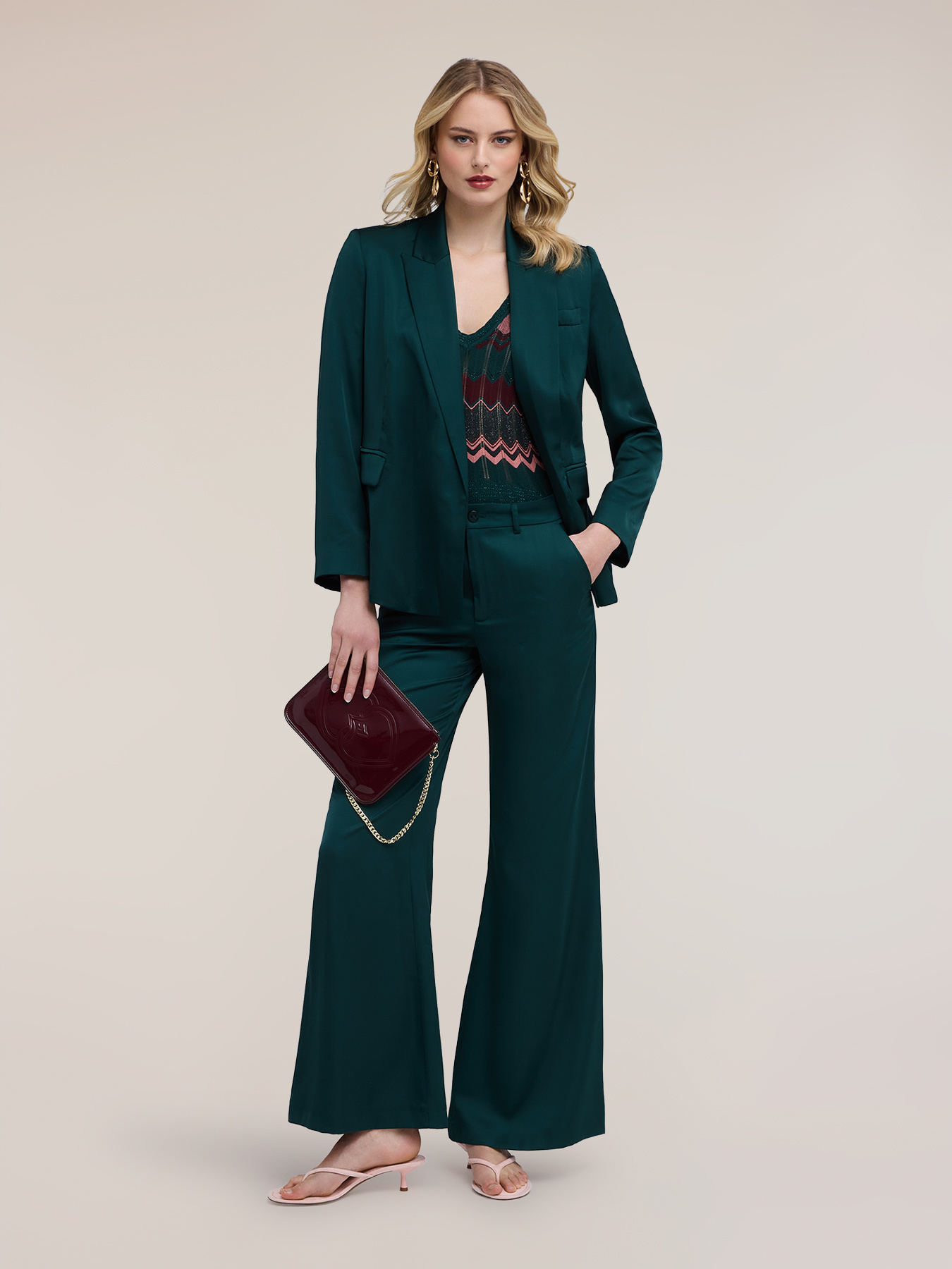 Satin palazzo pants image number 2