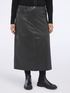 Long pencil skirt in coated fabric image number 0