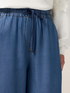 Pantaloni palazzo din tencel cu efect de denim image number 2