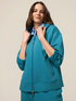 Cotton blend hoodie with zip image number 0