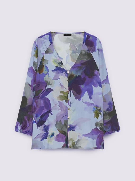 Floral print viscose blouse