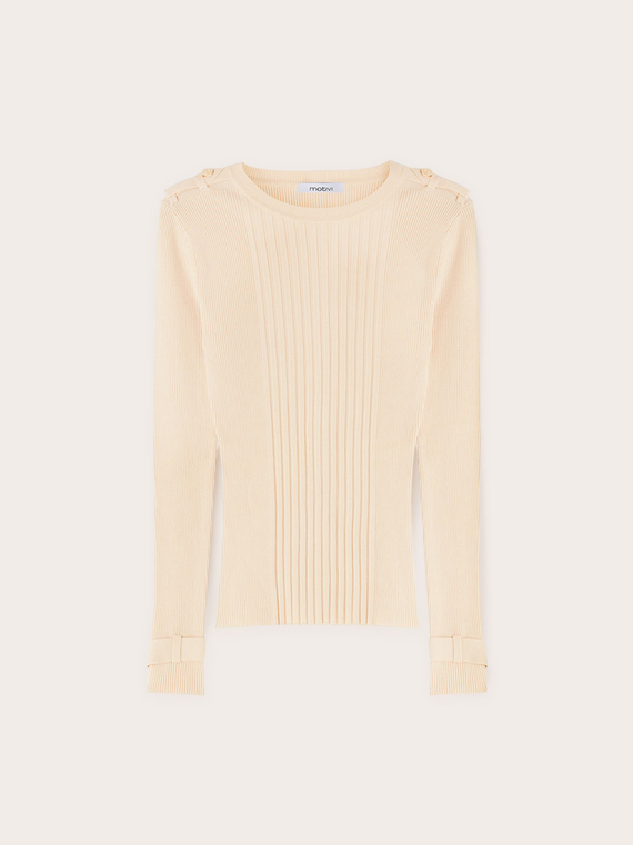 Ribbed jumper with epaulettes
