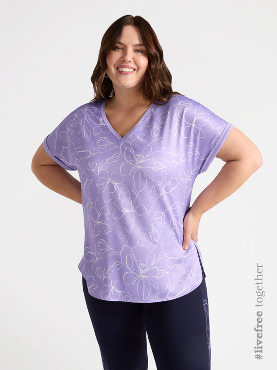 T-Shirt mit Blumenmuster mit Viskose LENZING™ ECOVERO™