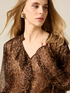 Animal print blouse with ruffles image number 2