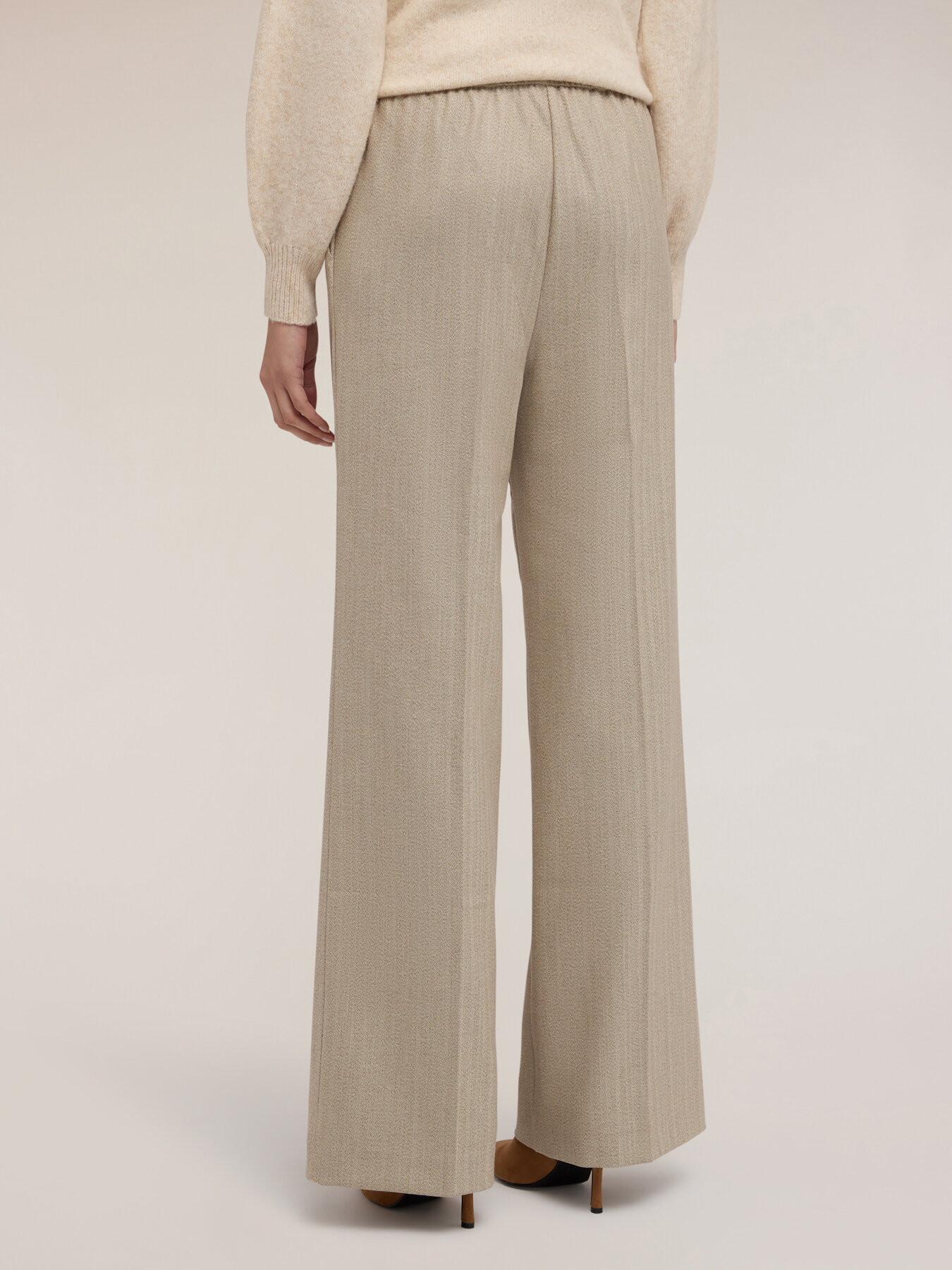 Pantaloni palazzo in flanella image number 1