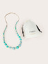 Collana lunga con perline in legno e rafia image number 3
