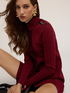 Short knit dress with contrasting color trim image number 3