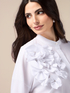 Poplin shirt with floral appliqué image number 2