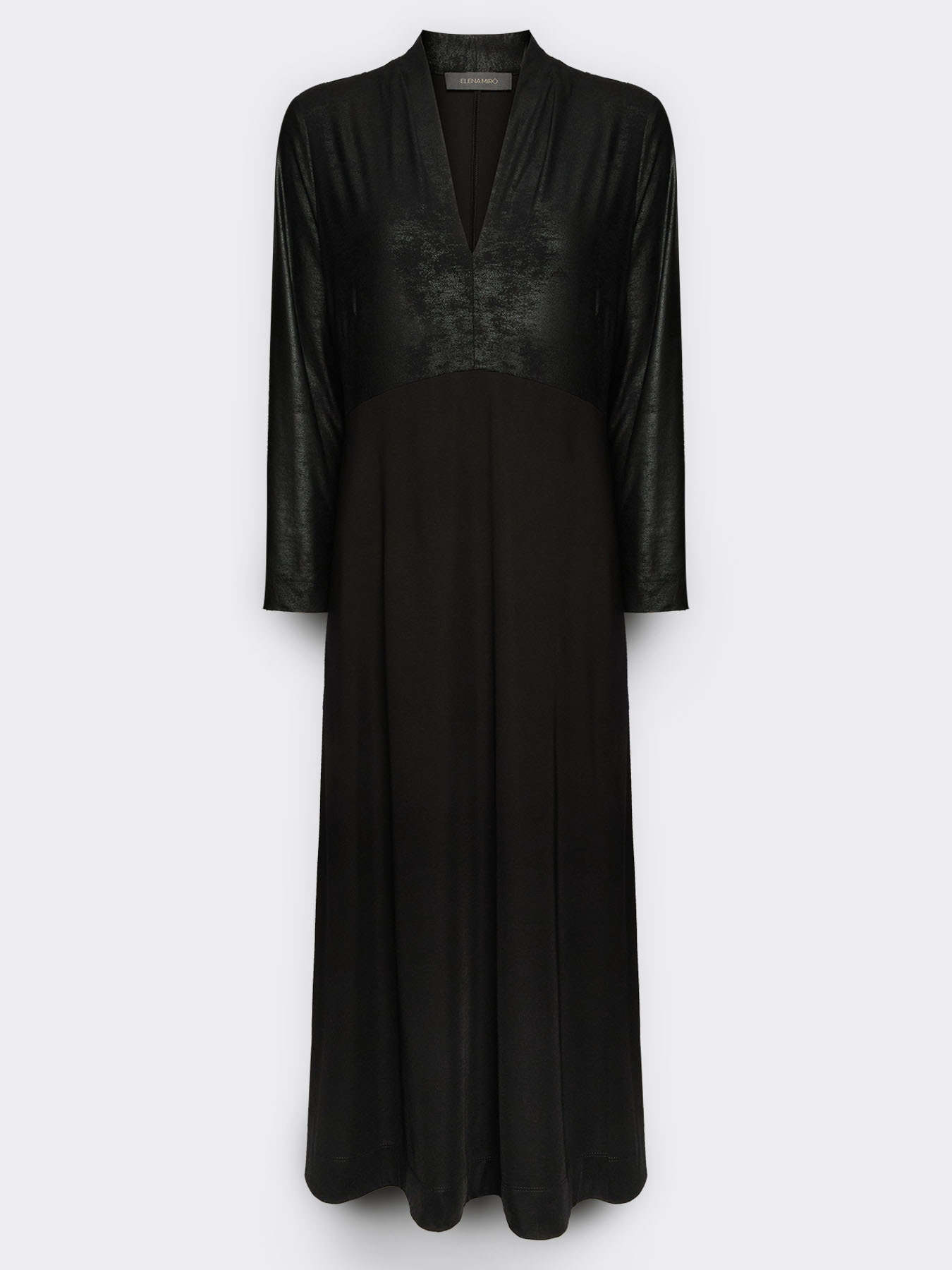 Vestido longuette em dois tecidos image number 4