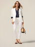 Pantaloni skinny in cotone e tencel con bottone gioiello image number 0