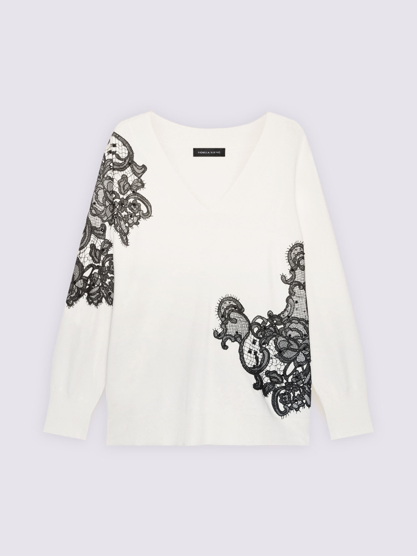 Sweater with lace details image number 4