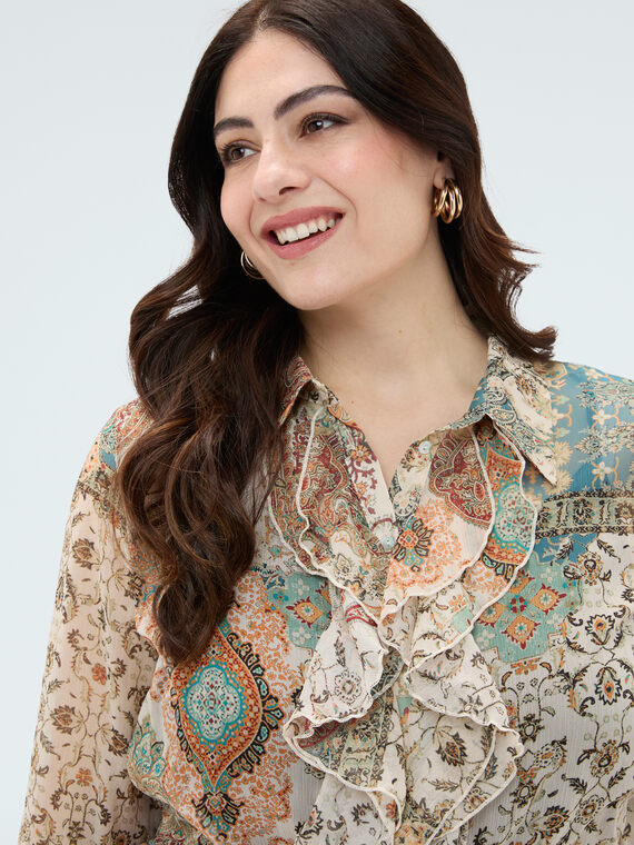 Bluse aus Georgette mit Paisley-Druck