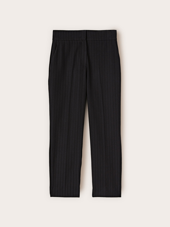 Regular pants in yarn-dyed fabric