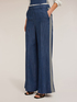 Palazzo-Hose mit Denim-Effekt und Seitenstreifen image number 2