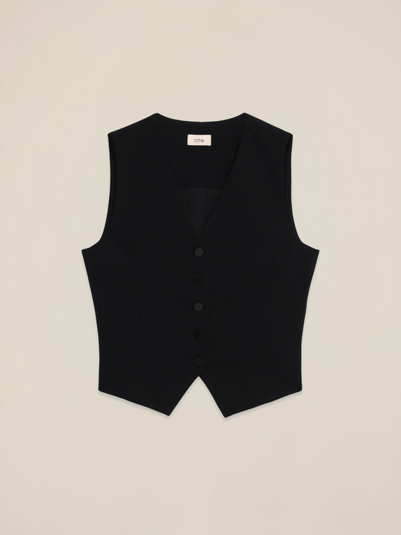 Gilet in tessuto cr&ecirc;pe