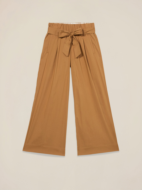Pantaloni palazzo din amestec de bumbac