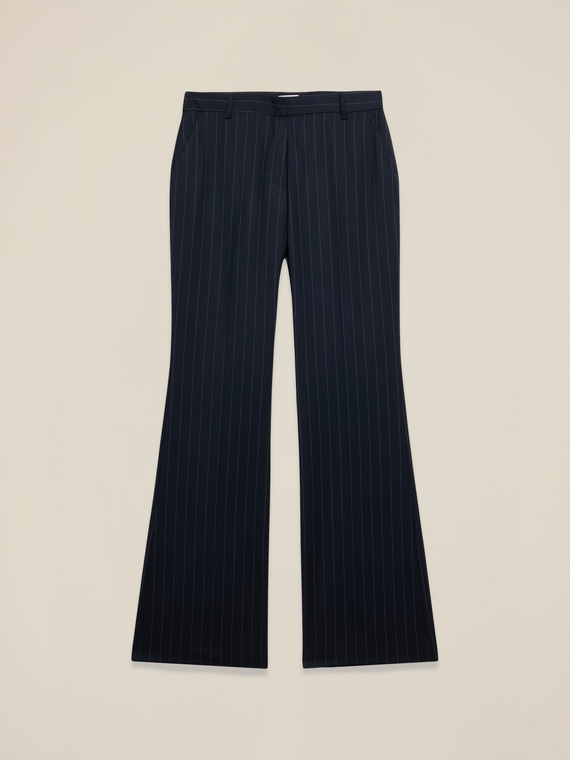 Pantaloni flare gessati