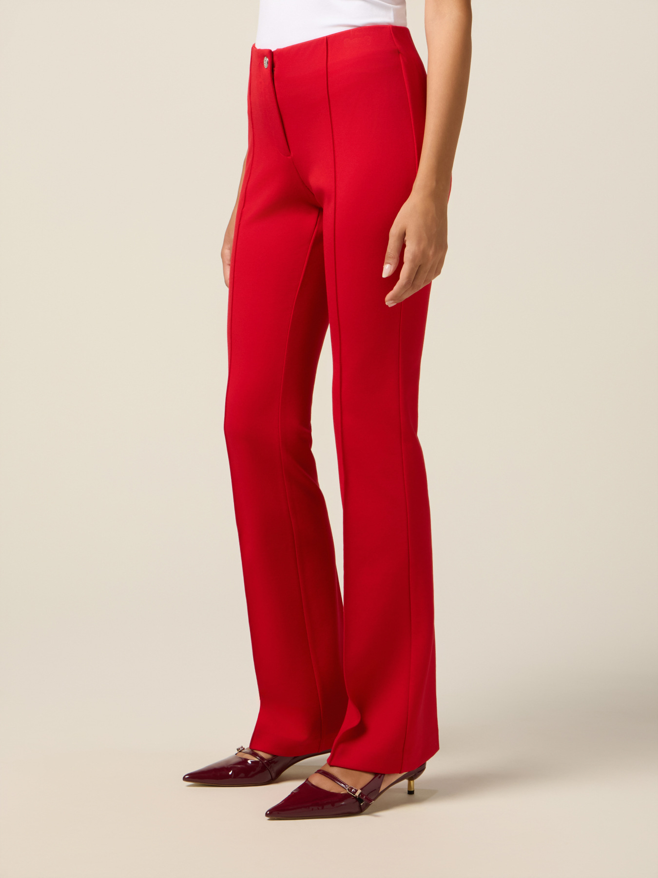 Pantaloni flare in punto milano image number 3