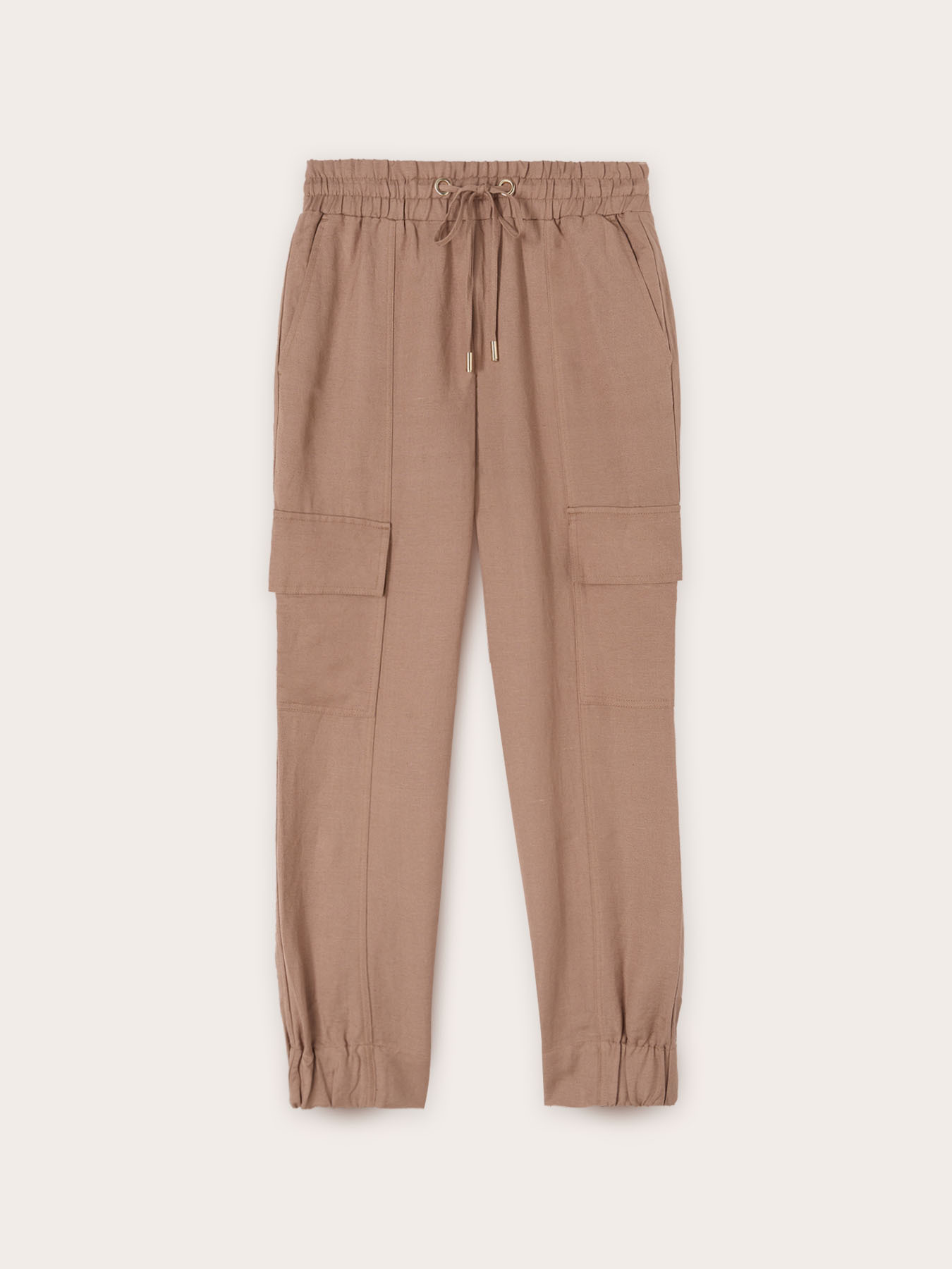 Linen-blend cargo joggers image number 4