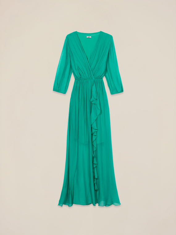 Long silk blend dress