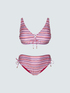 Zweiteiliger Bikini mit Multicolor-Print und Schn&uuml;ren image number 5