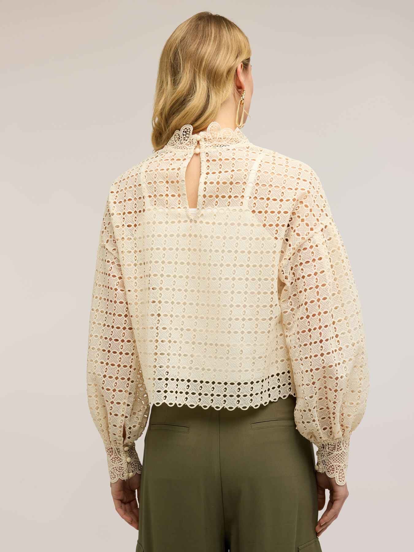 Blouse in openwork broderie anglaise image number 1