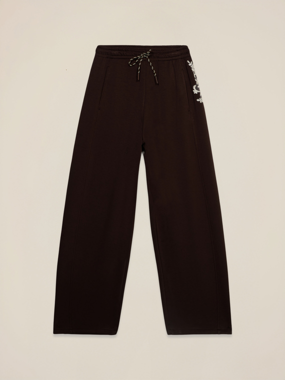 Joggers soft touch con patch in pizzo