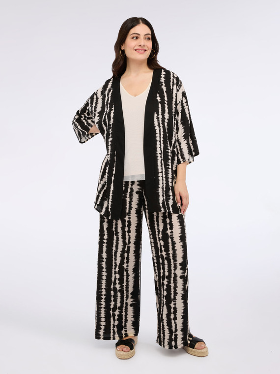 Tie-dye print kimono