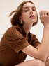 T-shirt with keyhole and broderie anglaise sleeves image number 2
