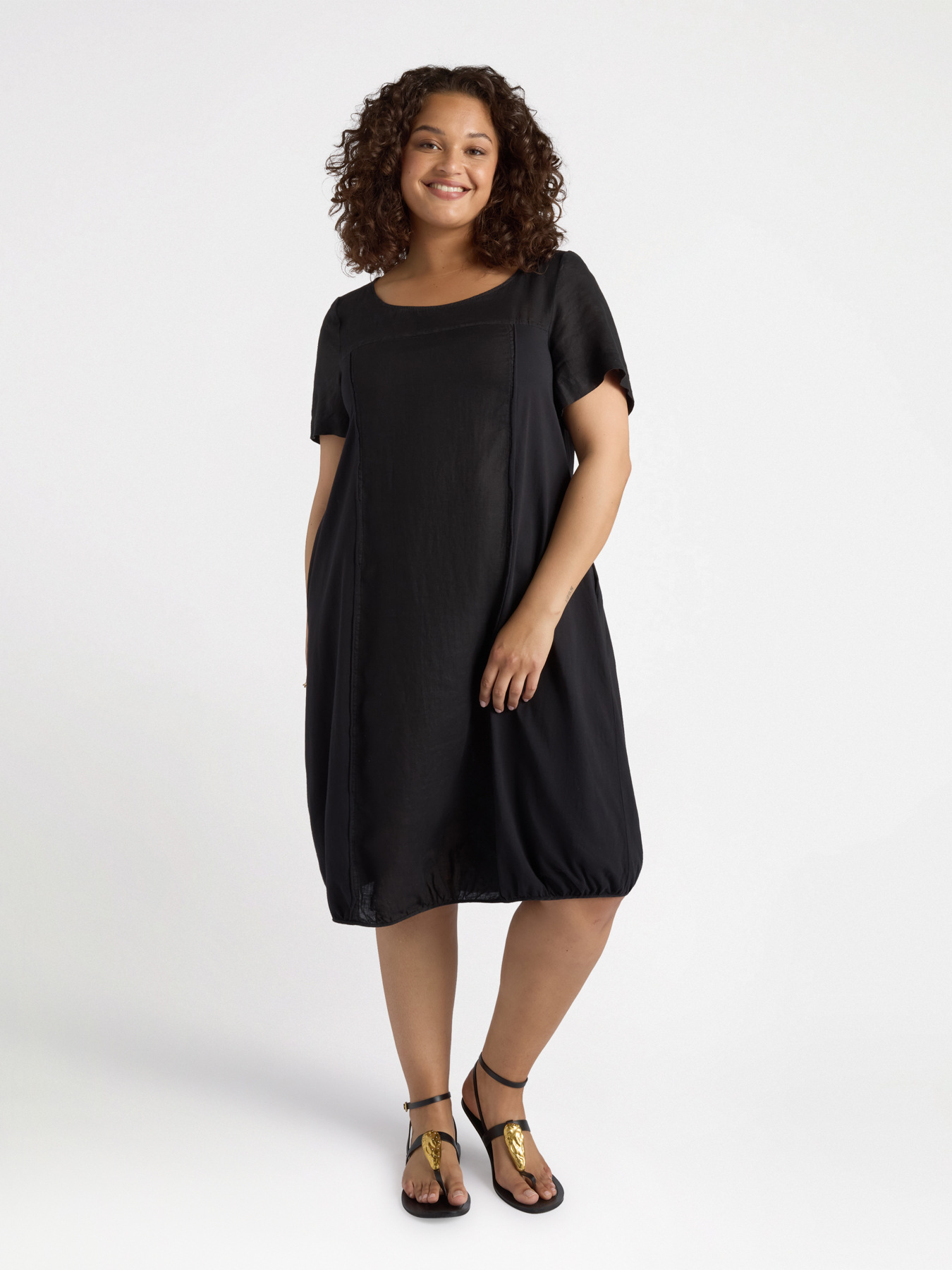 Vestito in lino e jersey di cotone image number 0
