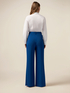 Wide-leg palazzo pants in crepe fabric image number 1