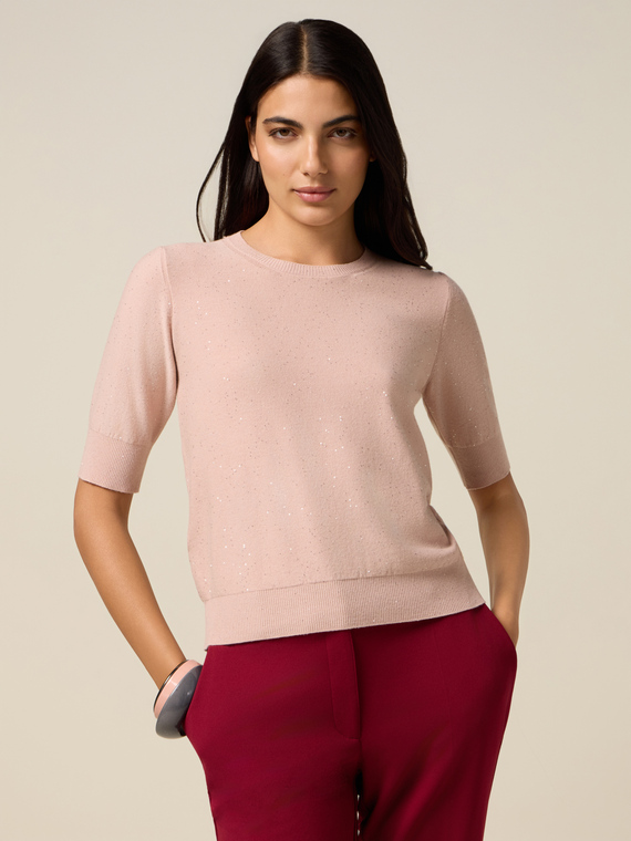 Pull en mélange de viscose avec paillettes