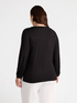 Long-sleeved dual fabric T-shirt image number 1