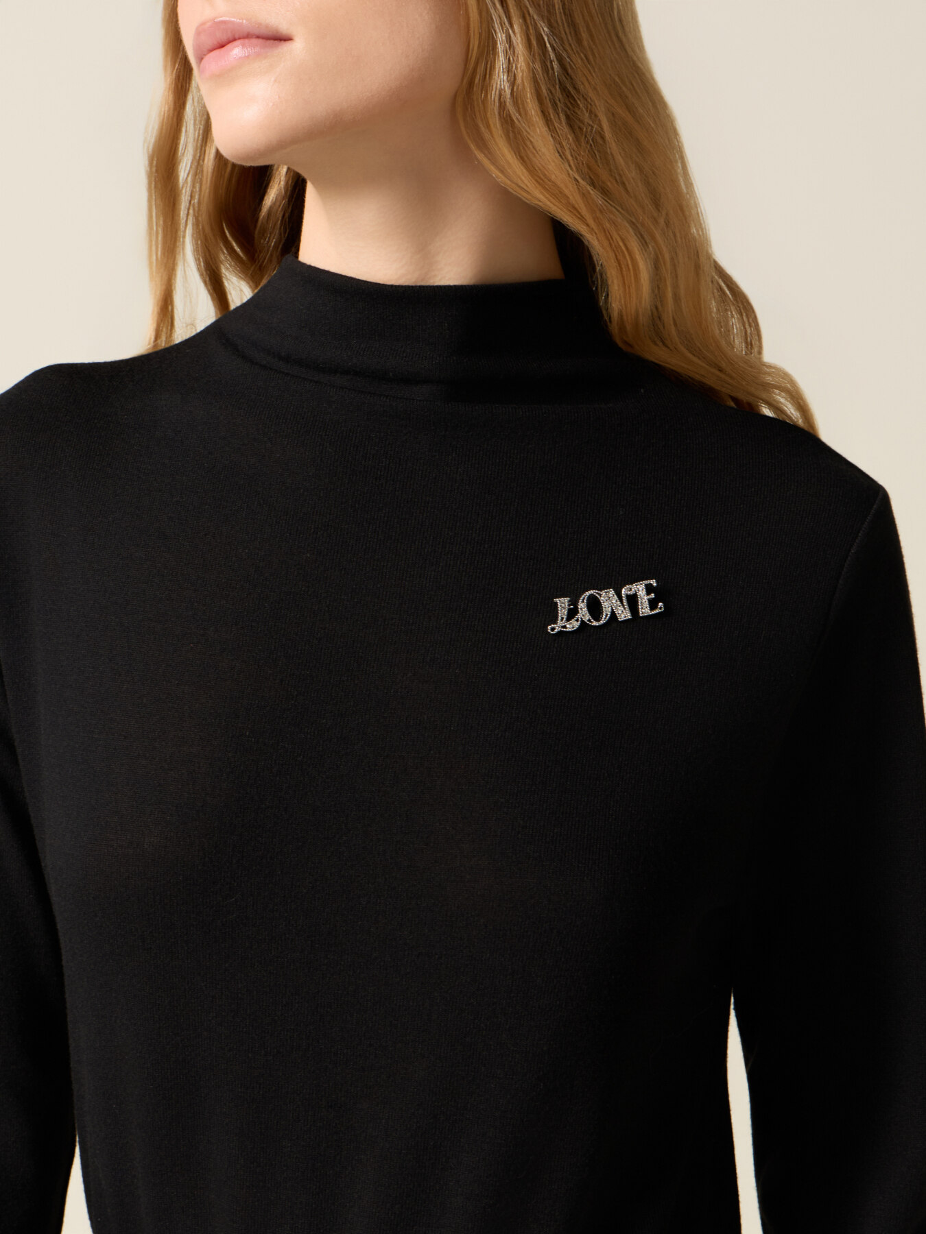 Robe évasée en mélange viscose avec broche image number 2