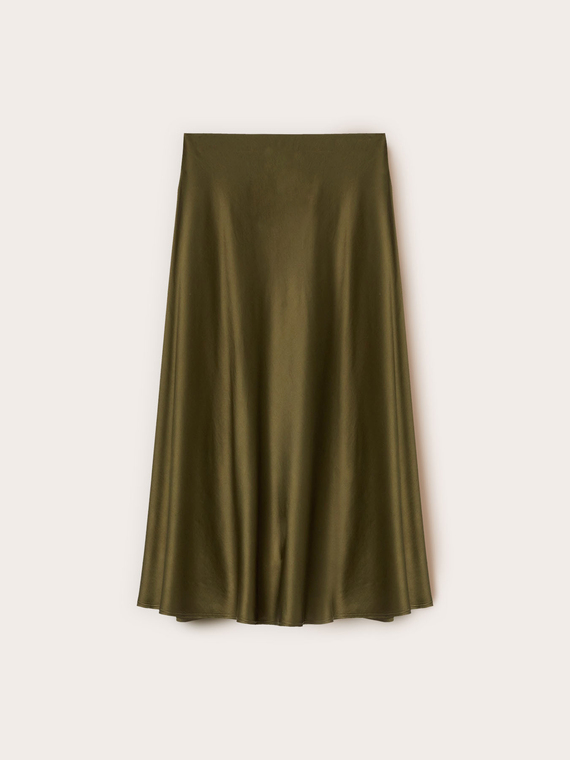 A-line midi skirt in satin