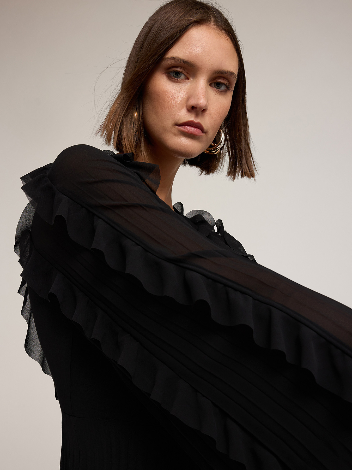 Robe plissée en georgette image number 3