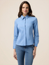 Poplin shirt with jewel button image number 0