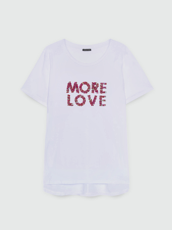 T-Shirt mit aufgesticktem Schriftzug