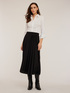 Pleated midi skirt in satin image number 0