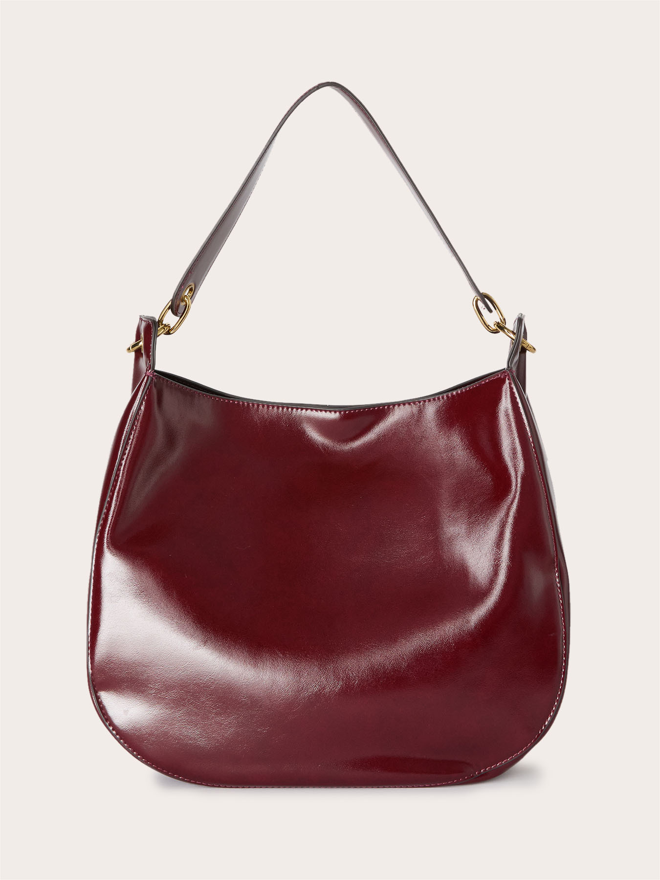 Hobo bag in tessuto spalmato lucido image number 1